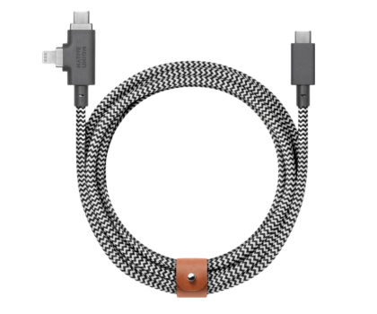 Kabel Lightning Native Union Belt Cable Duo Pro 240W USB-C – Lightning/USB-C 2,4m zebra